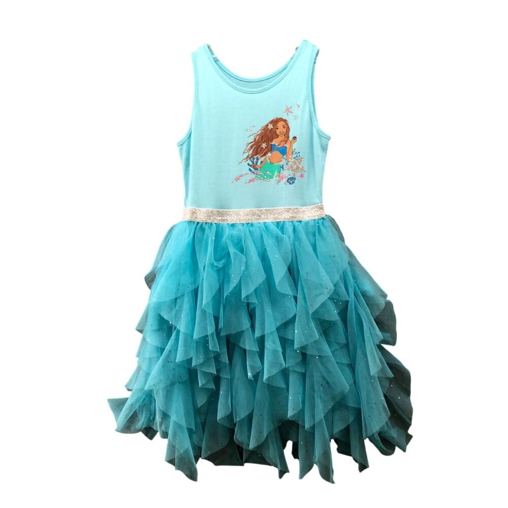 Disney‎ Girls Size 8 Little Mermaid Tulle Dress Sleeveless Tank Dress A-Line